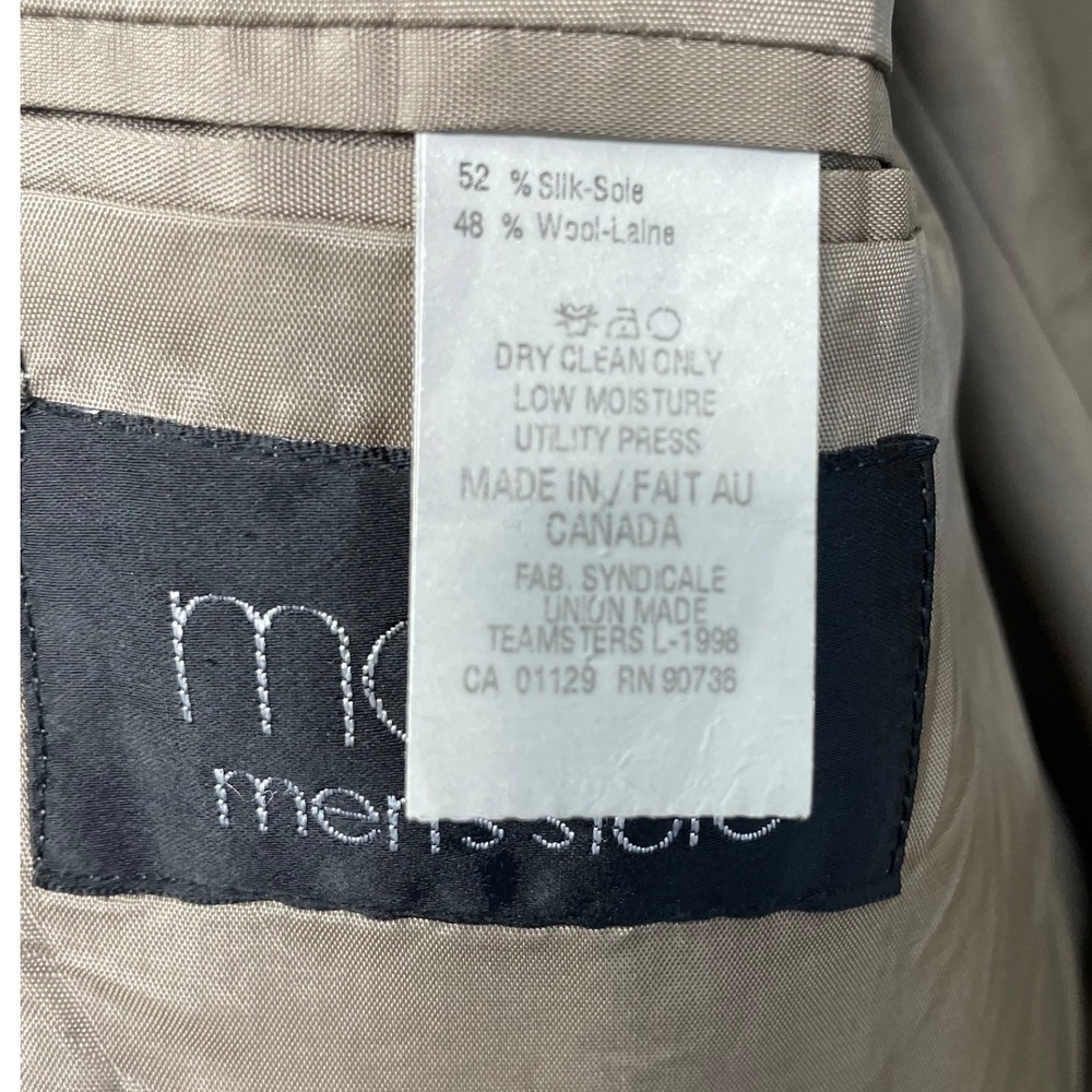 Lauren Ralph Lauren Men 42L Blazer Silk Wool Tan Micro Check Sport Coat Academia - Picture 5 of 13